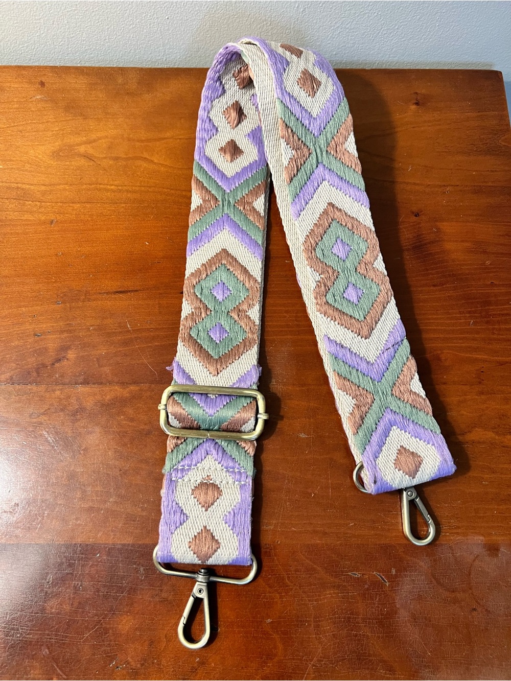 Joy Susan Lavender, Sage & Tan Woven Crossbody Strap NWOT